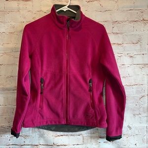 REI women’s soft shell coat jacket xs magenta pink full zip pockets